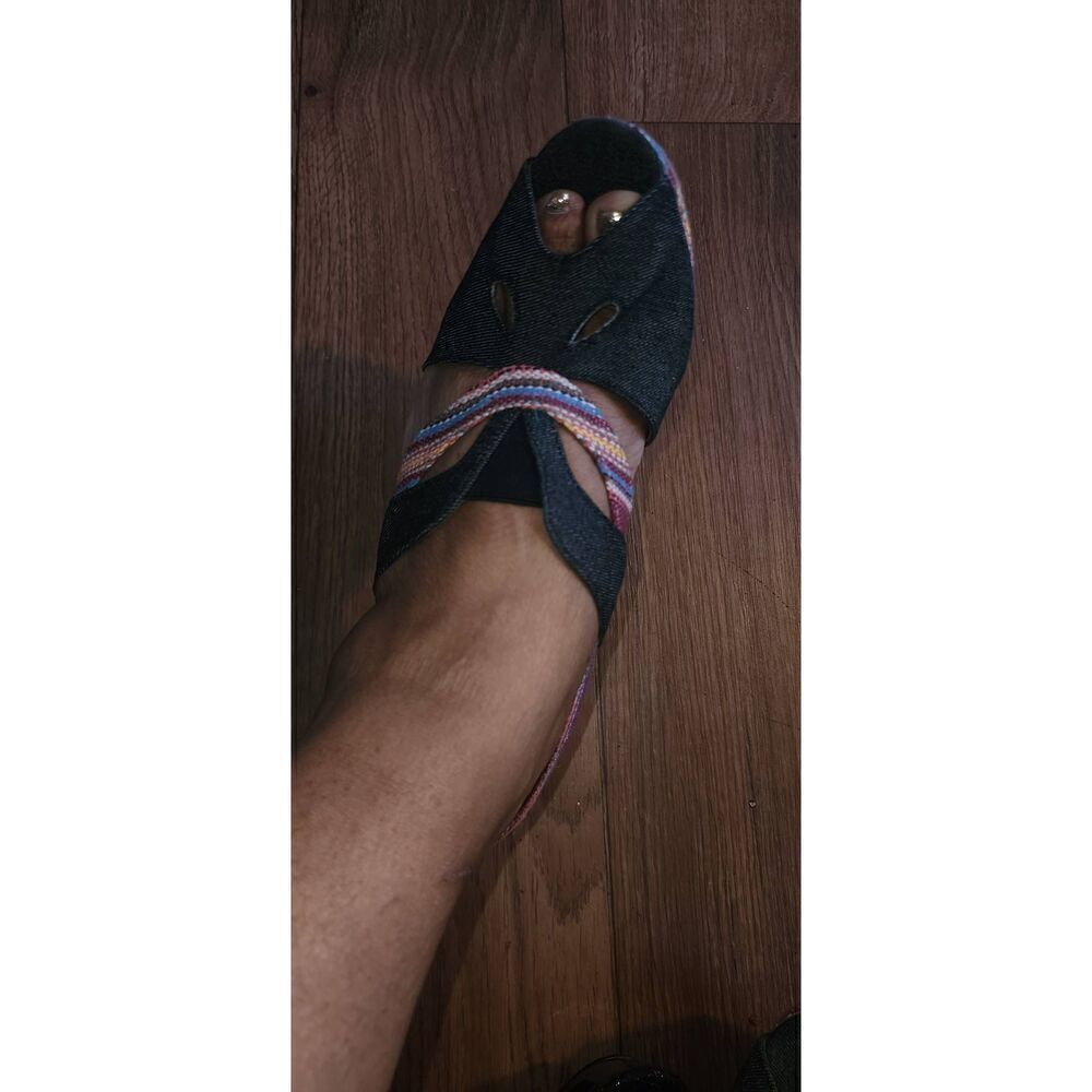 Fahrenheit Denim and Fabric Platform Heels